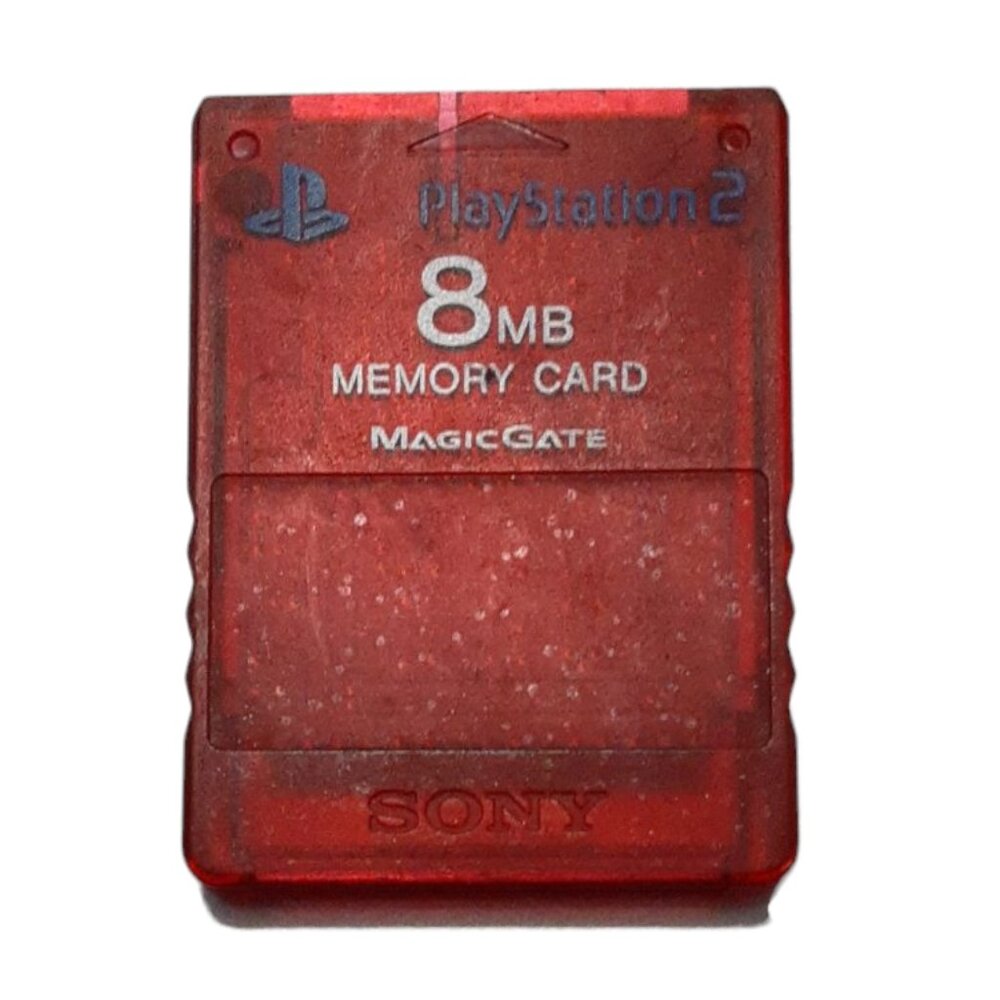 Sony Plasytation PS2 8MB Memory Card Clear Red SCPH-10020 OEM